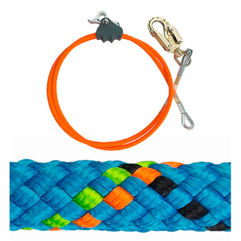 Blue, Lime Static Master Pro Climbing Rope Kit With Orange Removable Better Rope Grab Flip Line Kit