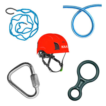 Blue, White 16 St Rope , Sling And Hardware Kit With Red Zenith X2 Safety Helmet