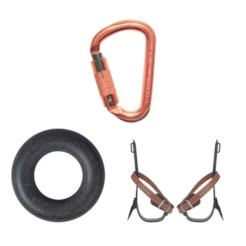 Copper ALUMINUM CARABINERS Kit With Alum Alloy Arborist Aluminum Ring And Steel Tree Climber with Fo