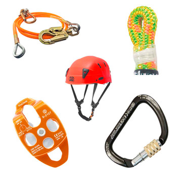 Green, Orange, Yellow Pro Rope , LANYARD And Hardware Kit With Red SPIN Professional shock-absorbing