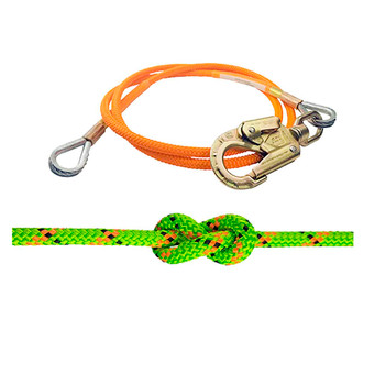 Lime, Orange Static Master Pro Climbing Rope With Orange Wire Core Flip Line Kit
