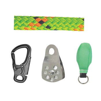 Lime, Orange Static Pro Rope And LINE Kit With TANGO Fixed-Eye Snaphook And Aluminum Pulley Kit