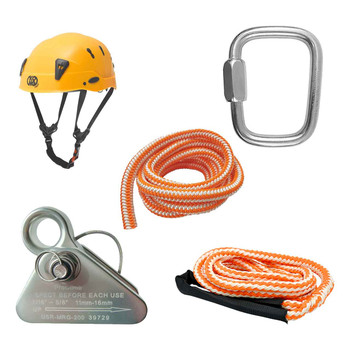 Orange, White 16 St Rope , Sling And Hardware Kit With Orange SPIN Professional shock-absorbing Helm