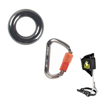 Silver ALUMINUM CARABINERS Kit With Stainless Steel Stainless Steel Rigging Ring And Aluminum Tree C