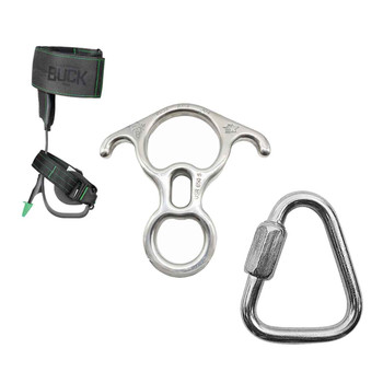 Steel Descenders Kit With Polish Quick Link Connectors And Steel Tree Climber Spikes