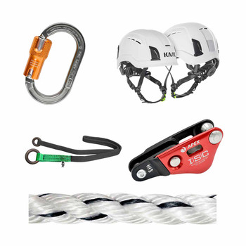White, Black Rig Rope , Savers And Hardware Kit With White Zenith X Air Safety Helmet