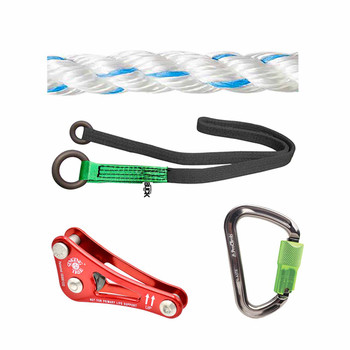 White, Blue Rig Rope And Savers Kit With ALUMINUM CARABINERS And APEX Rope Wrench Kit