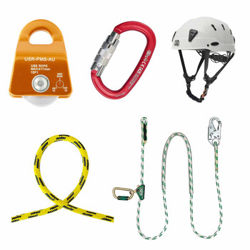 Yellow, Black 24 St Rope , LANYARD And Hardware Kit With White SPIN Professional shock-absorbing Hel