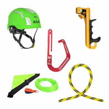 Yellow, Black 24 St Rope , LINE And Hardware Kit With Green Zenith X2 Safety Helmet