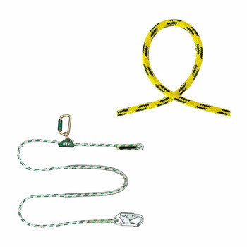 Yellow, Black 24 Strand Arborist Rope Kit With Positioning Lanyard