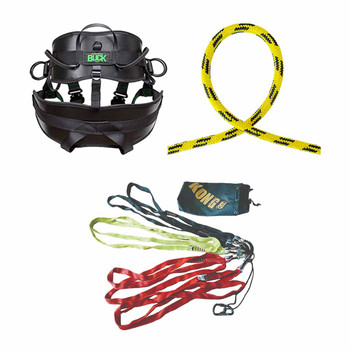 Yellow, Black 24 Strand Arborist Rope Kit With Speed Line Kit And Small, 28" - 32" Saddle