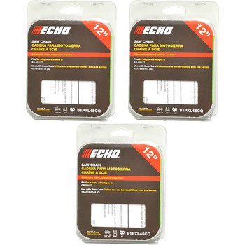 CHAINSAW CHAIN BY ECHO  91PXL AdvanceCut,  PITCH 3/8" LP, 12" BAR, 0.050" GAUGE, 45 DL  PK3