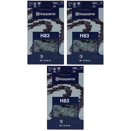 HUSQVARNA Chains - H83 ,36"BAR, 115 DRIVE LINKS, .063"GAUGE, 3/8"  - 3 PACK