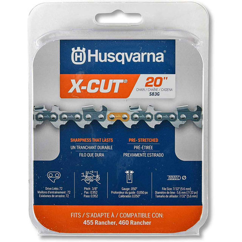 529475072 20 Chain S83G 3/8 050 72Dl Cs HUSQVARNA Genuine OEM Part.