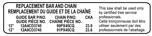 Echo Bar & Chain Label X524004660 OEM