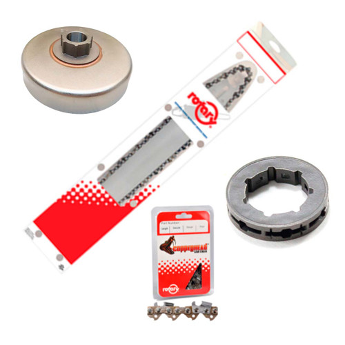 18" Bar Chain(x2) And Complete Drum Sprocket Kit For SHINDAIWA 493 Chainsaw