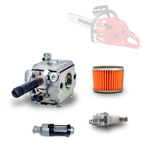 SHINDAIWA 488P COMPLETE CARBURETOR AIR-OIL FILTERS SPARK PLUG KIT OEM
