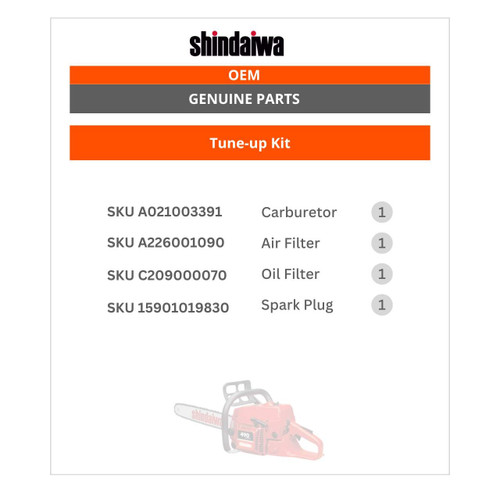 SHINDAIWA 490 COMPLETE CARBURETOR AIR-OIL FILTERS SPARK PLUG KIT OEM