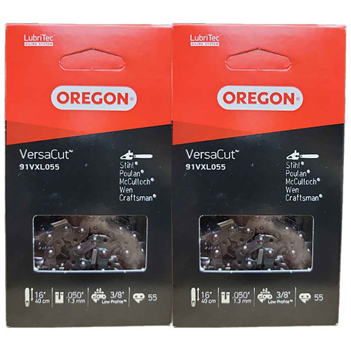 91VXL055G Fits 16"  Oregon VersaCut Saw Chain, .050", 55DL - 2 PACK