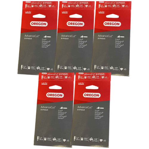 91PX045G Fits 12"  Oregon AdvanceCut Saw Chain, .050", 45DL - 5 PACK