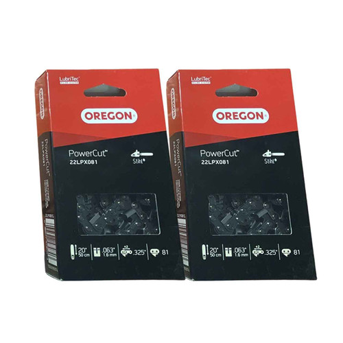 22LPX081G Fits 20"  Oregon PowerCut Saw Chain, .063", 81DL - 2 PACK