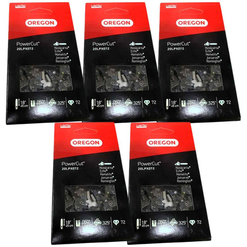 20LPX072G Fits 18"  Oregon PowerCut Saw Chain, .050", 72DL - 5 PACK