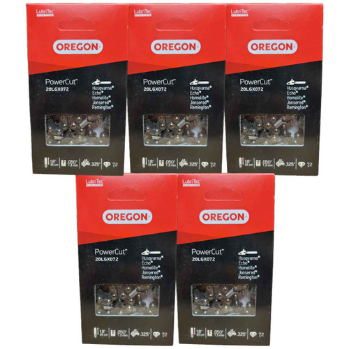 20LGX072G Fits 18" – Oregon PowerCut Saw Chain, .050", 72DL -5 PACK