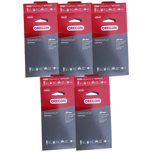 90PX045G Fits 12"  Oregon AdvanceCut Saw Chain, .043", 45DL - 5 PACK