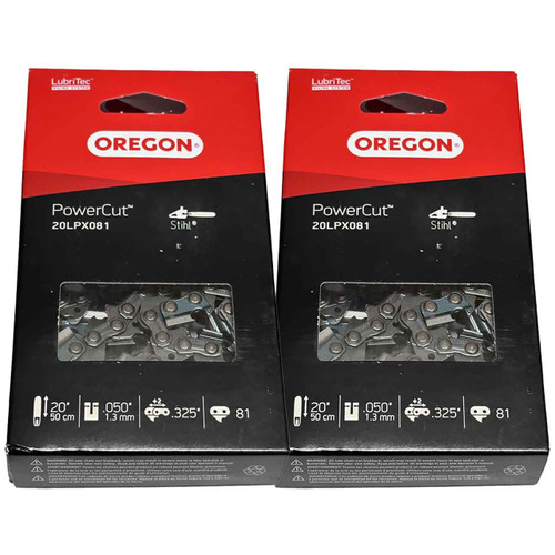 20LPX081G Fits 20"  Oregon PowerCut Saw Chain, .050", 80DL - 2 PACK