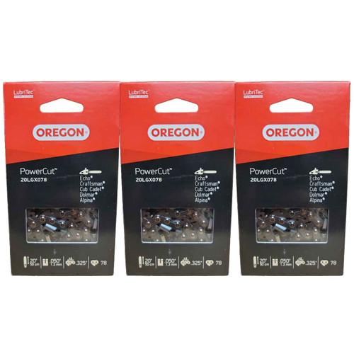 20LGX078G Fits 20" – Oregon PowerCut Saw Chain, .050", 78DL -3 PACK