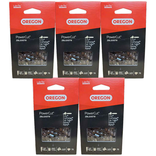 20LGX078G Fits 20"  Oregon PowerCut Saw Chain, .050", 78DL - 5 PACK