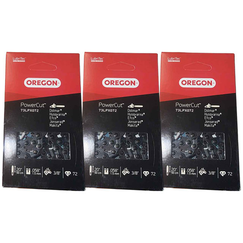73LPX072G Fits 20"  Oregon PowerCut Saw Chain, .058", 72DL - 3 PACK