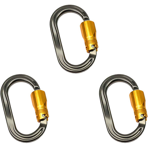 Titanium And Gold A347ANSI CARABINERS (3-Pack) From DMM