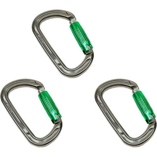 Titanium And Green A337 CARABINERS (3-Pack) From DMM