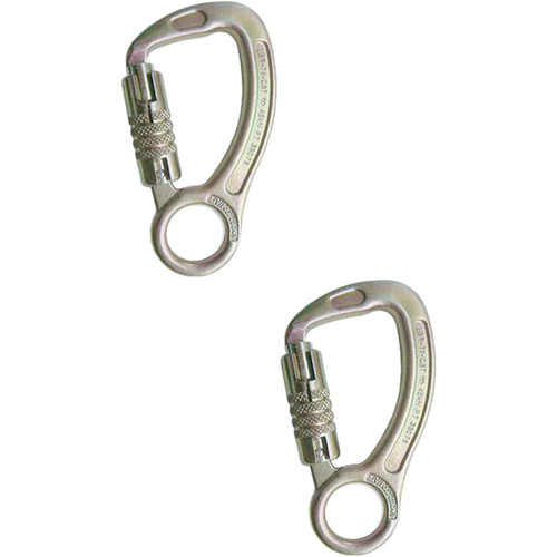 Zinc Plated USR-14-C3T Steel Carabiners (2-Pack) From PRO CLIMB
