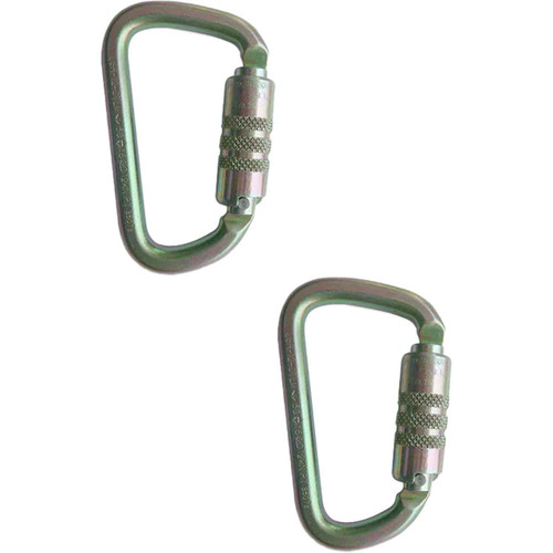 Zinc Plated USR-12-CTLM Steel Carabiners (2-Pack) From PRO CLIMB