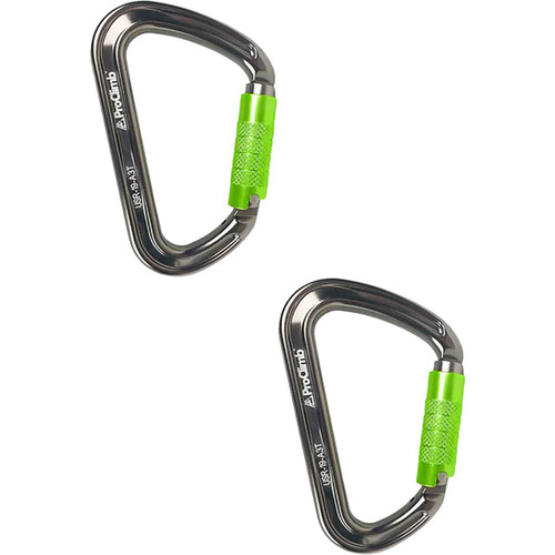 Silver USR-19-A3T ALUMINUM CARABINERS (2-Pack) From PRO CLIMB