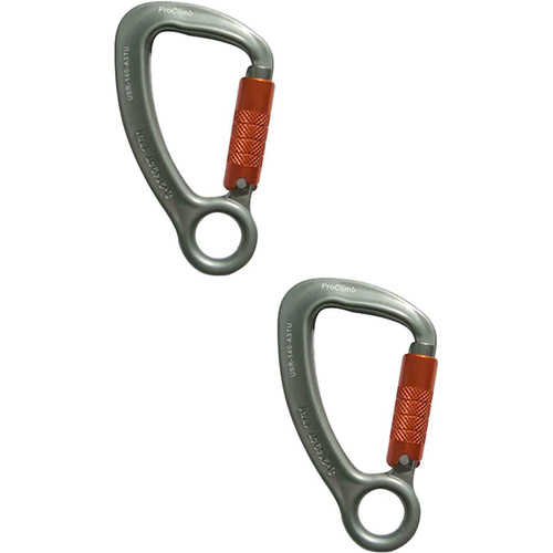 Silver USR-140-A3TU ALUMINUM CARABINERS (2-Pack) From PRO CLIMB