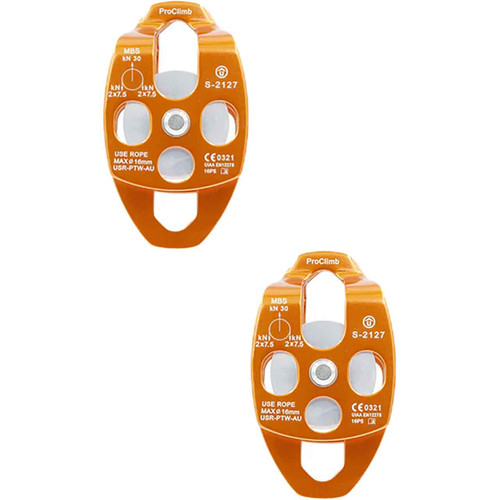 Orange USR-PTW-AU Aluminum Pulleys (2-Pack) From PRO CLIMB