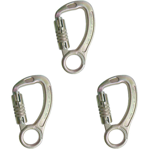 Zinc Plated USR-14-C3T Steel Carabiners (3-Pack) From PRO CLIMB