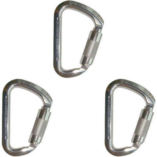 Silver USR-117-ATL ALUMINUM CARABINERS (3-Pack) From PRO CLIMB