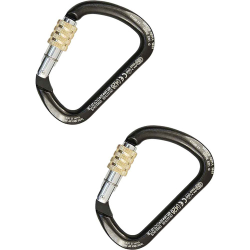 Black And Bronze 411120ZL1KK / 411MD021PKK D Shaped Steel Carabiner (2-Pack) From KONG