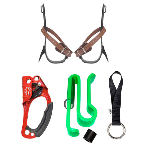Red Single Lift Ascender Kit With BuckCarrier Chainsaw Carrier Kit And Steel Tree Climber with Foot 