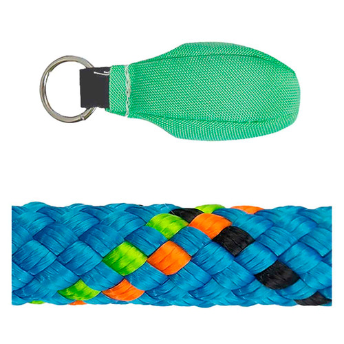 Blue, Lime Static Master Pro Climbing Rope Kit With Green Tear Drop Throwbag