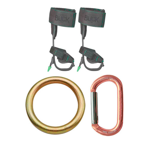 Copper ALUMINUM CARABINERS Kit With Zinc Plated Stainless Steel Rigging Ring And Aluminum Tree Climb