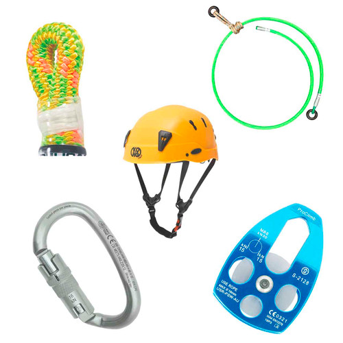 Green, Orange, Yellow Pro Rope , LANYARD And Hardware Kit With Orange SPIN Professional shock-absorb