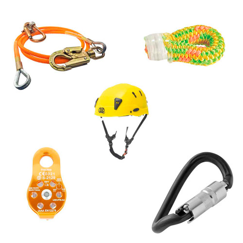 Green, Orange, Yellow Pro Rope , LANYARD And Hardware Kit With Yellow SPIN Professional shock-absorb