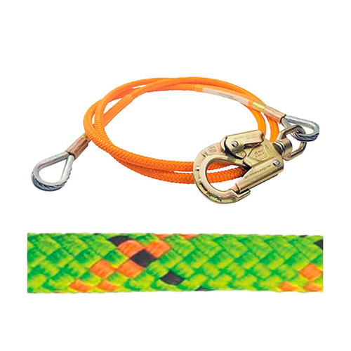 Lime, Orange Static Master Pro Climbing Rope With Orange Wire Core Flip Line