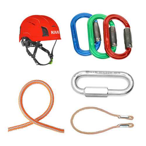 Orange, White 16 St Rope , LANYARD And Hardware Kit With Red Zenith X Air Safety Helmet