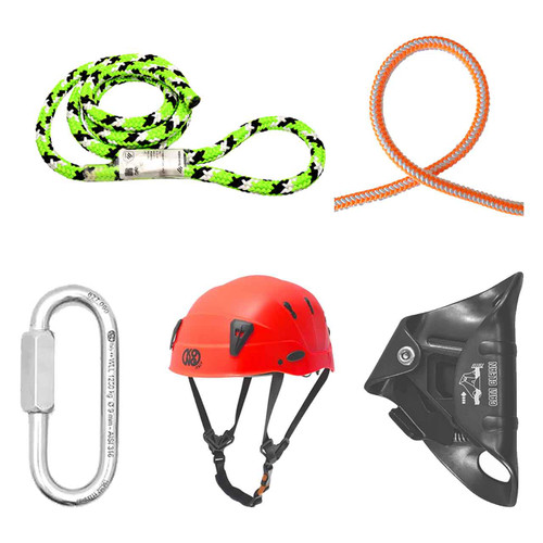 Orange, White 16 St Rope , Sling And Hardware Kit With Red SPIN Professional shock-absorbing Helmet
